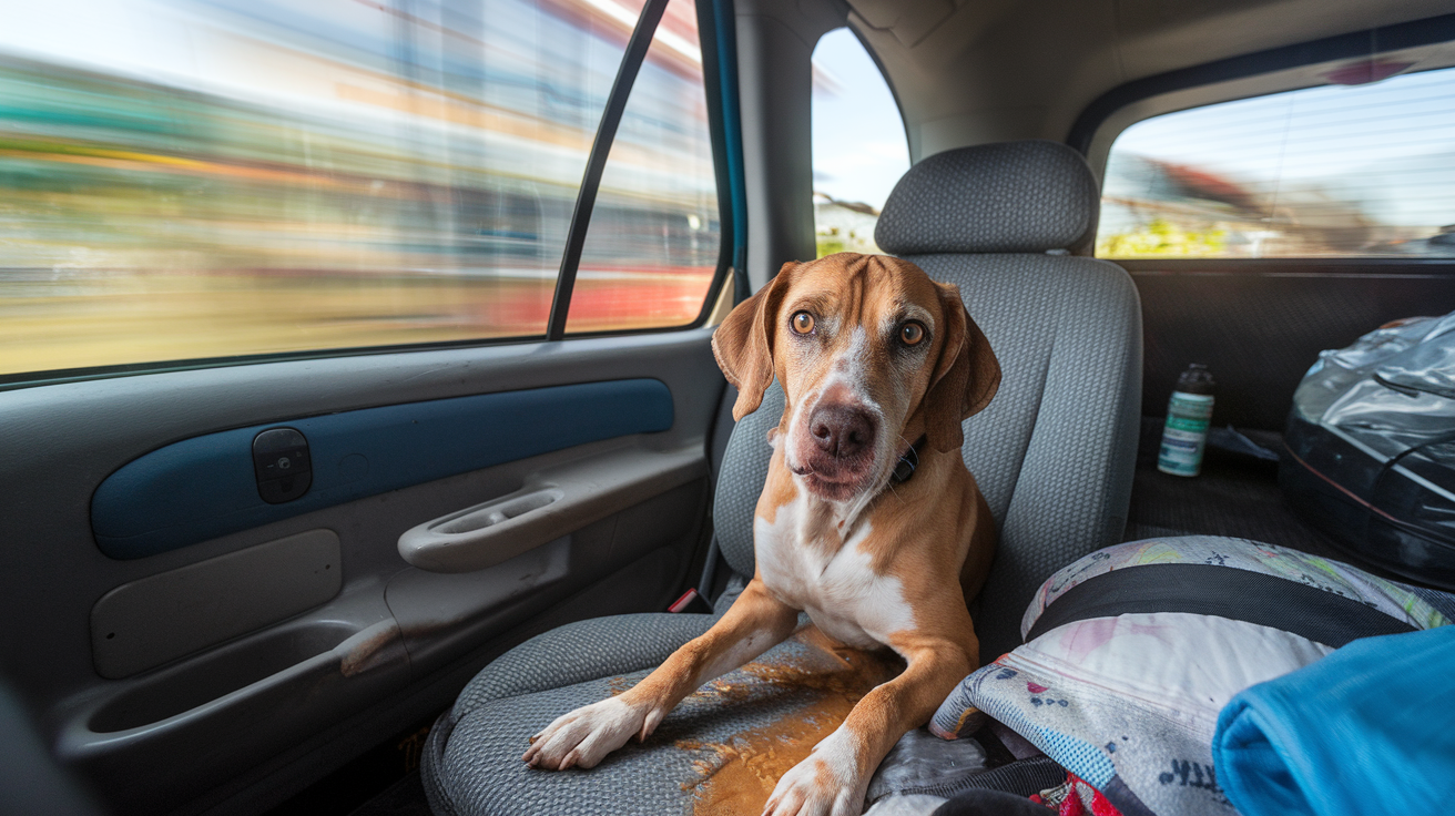 Dog vomiting in car